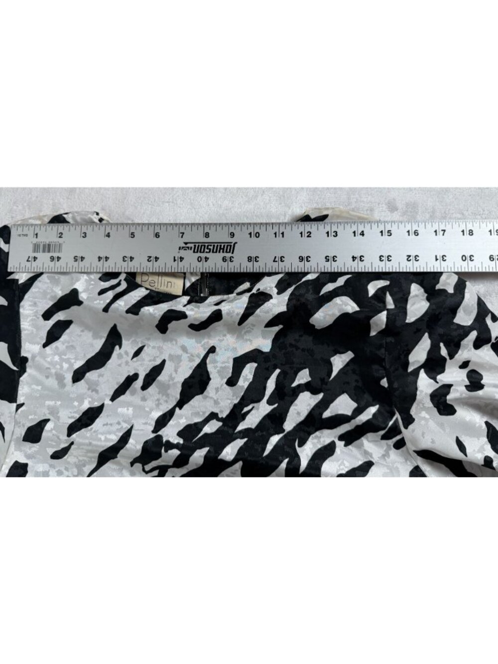 Vintage Pellini By Von Bramlett Black & White Abstract Print Long Sleeve Dress - Picture 5 of 7